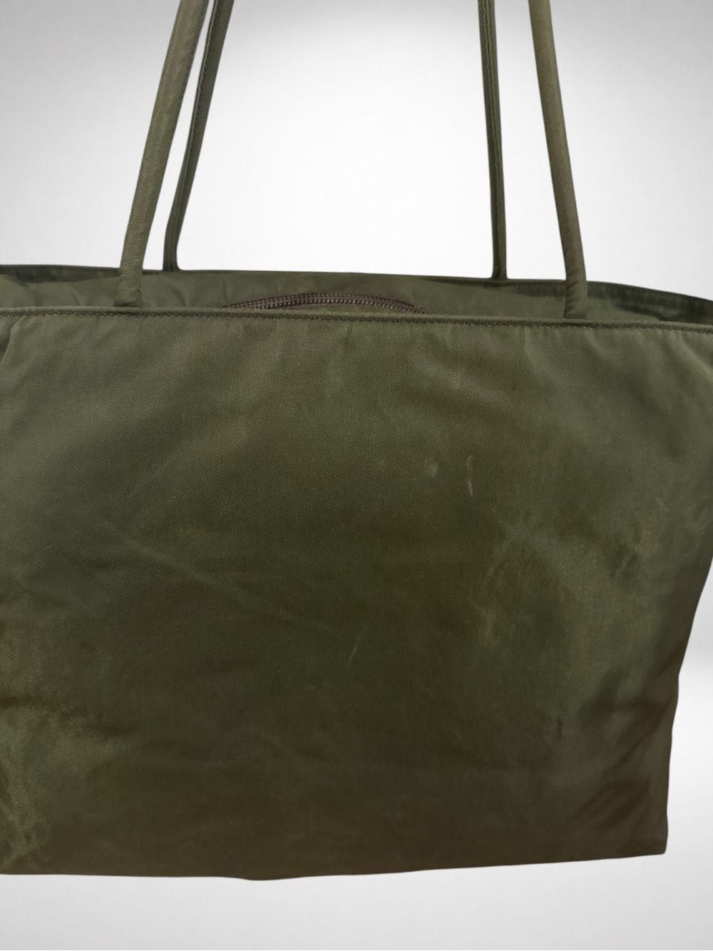 PRADA Authentic Vintage Tessuto Nylon Olive Green Large Tote Shoulder Bag Y2K - Picture 8 of 15